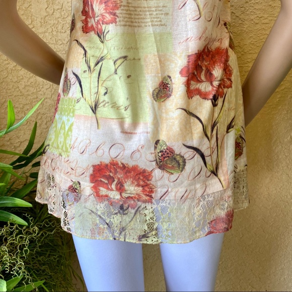 Blue seven brand floral embellished top - Picture 7 of 10